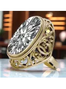 خاتم زركونيا 14 كارت من الذهب الأصفر فينتاج vrc184y